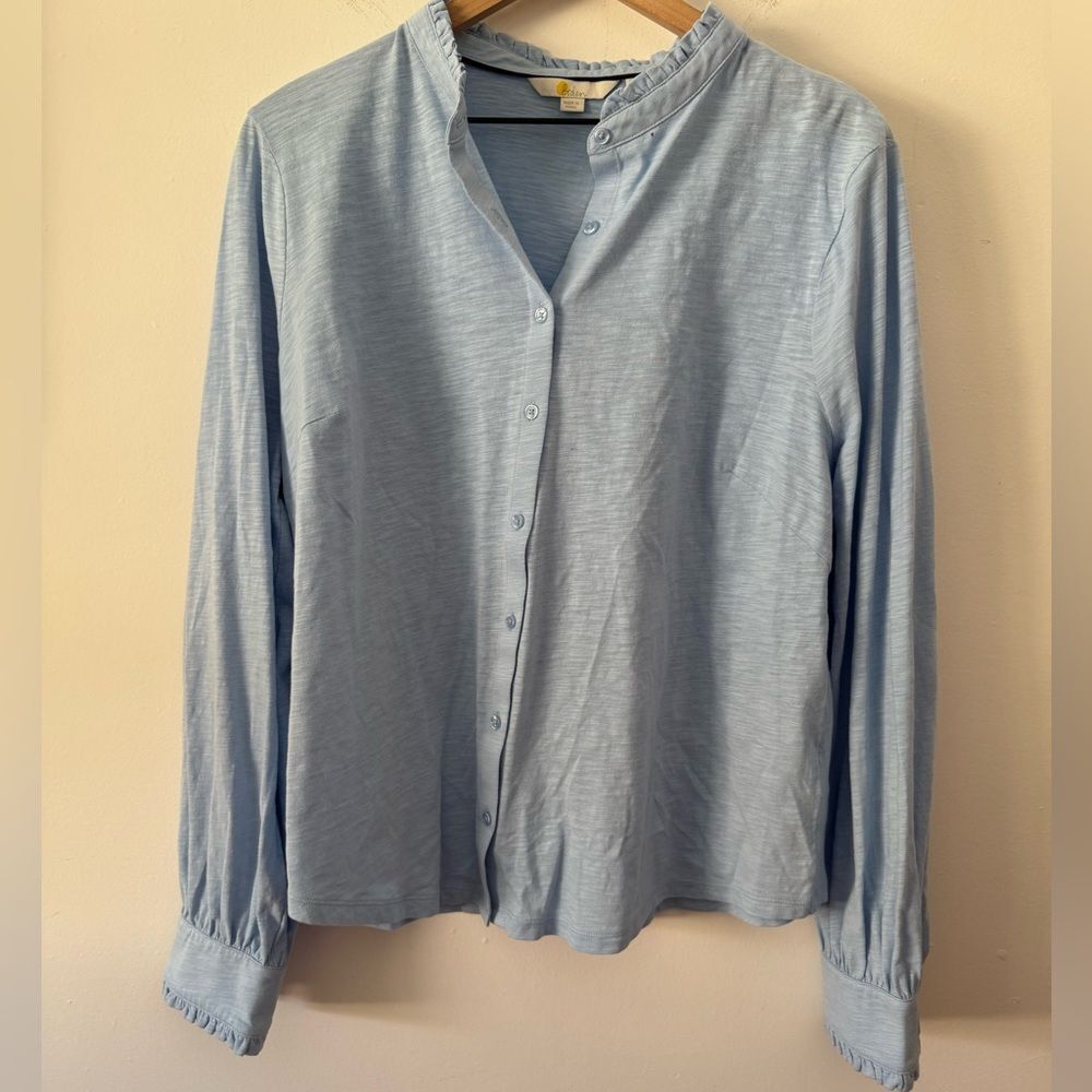 Boden Light Blue Long Sleeve Top Size 16